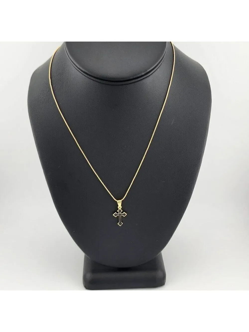 Brand New Black Enamel Cross Necklace